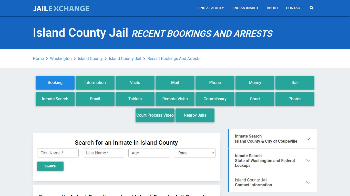 Island County Jail Recent Bookings And Arrests - Jail Exchange