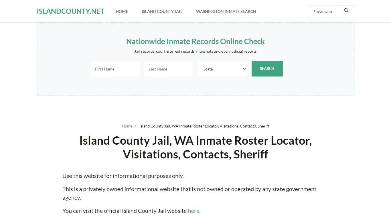 Island County Jail, WA Inmate Roster Locator, Visitations,